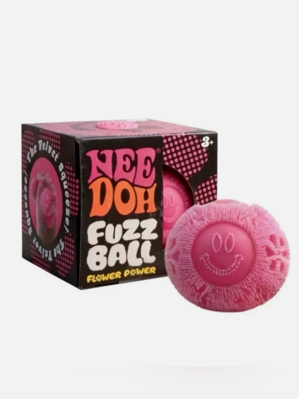 NIB Schylling NeeDoh 💗🌸 Fuzz Ball Flower Power 💗🌸Pink